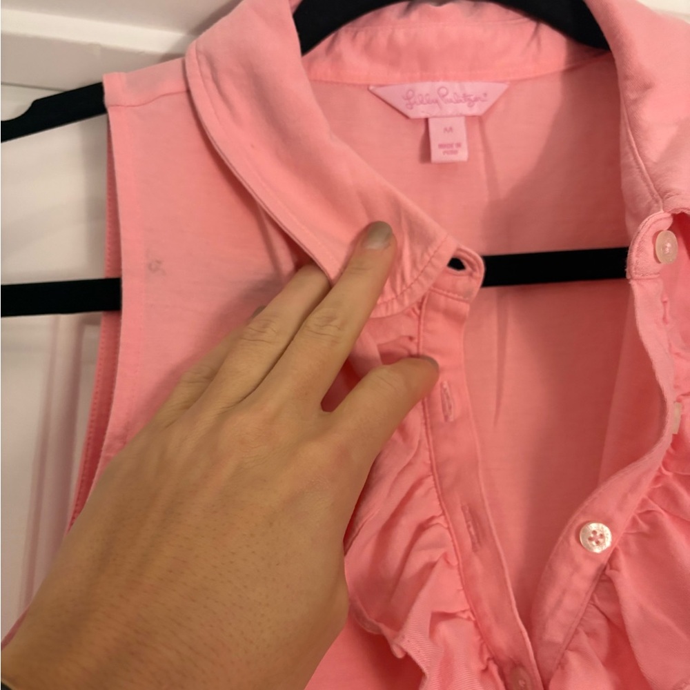 Lilly Putlizer Pink Ruffle Tank - Picture 2 of 3